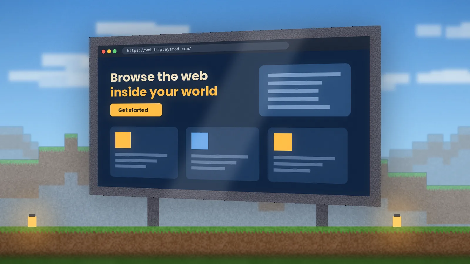 In-world browser screen built with Web Displays Mod
