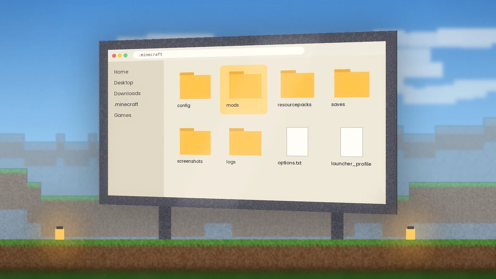 The .minecraft mods folder used for WebDisplays installation